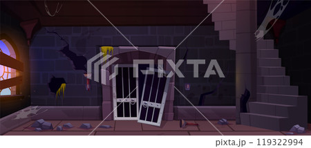 Abandoned game medieval castle prison dungeon cell 119322994