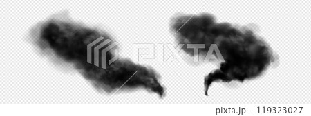 Black cloud smoke and ash swirl transparent vector 119323027