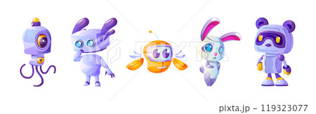 Cartoon set of animal robot characters 119323077