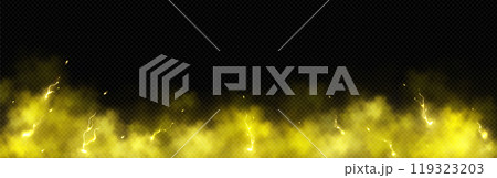 Yellow smoke with lightning strikes Yellow smoke with lightning strikes 119323203