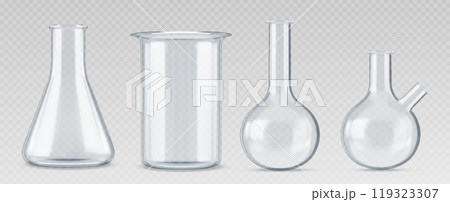 3d chemistry laboratory glass science test flask 119323307