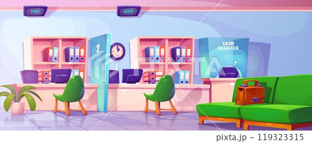 Bank office interior with furniture Bank office interior with furniture 119323315