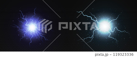 Electric lightning energy explosion ball vector 119323336