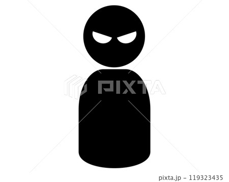 怪しい人(悪者・不審者)のシルエット 怪しい人(悪者・不審者)のシルエット 119323435