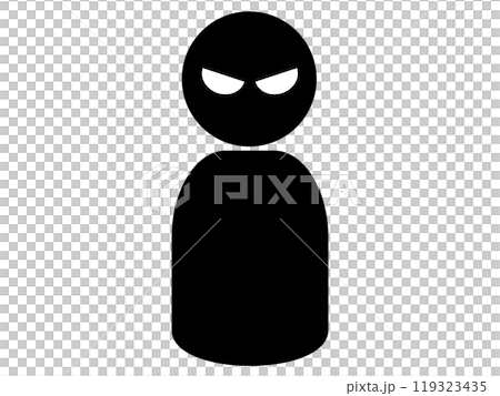 怪しい人(悪者・不審者)のシルエット 怪しい人(悪者・不審者)のシルエット 119323435