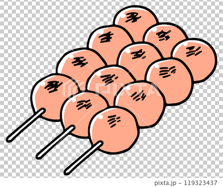 Mitarashi dango single color - Stock Illustration [119323437