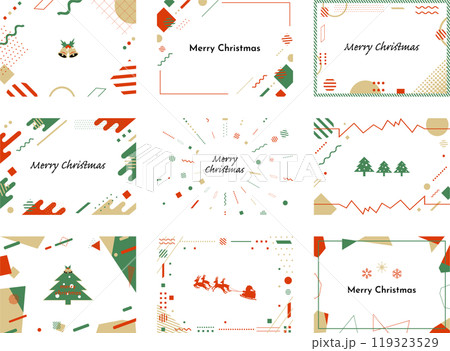 9種類のクリスマス幾何学背景セット 119323529