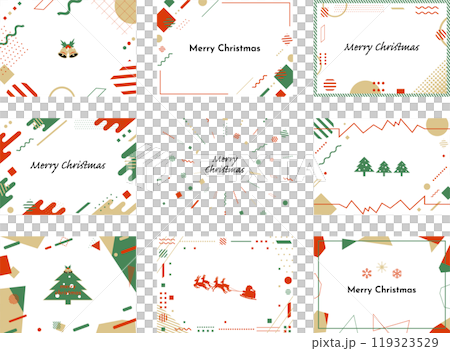 9種類のクリスマス幾何学背景セット 119323529