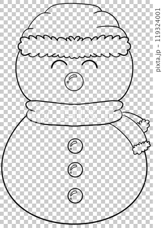 Snowman  line drawing coloring page 119324001