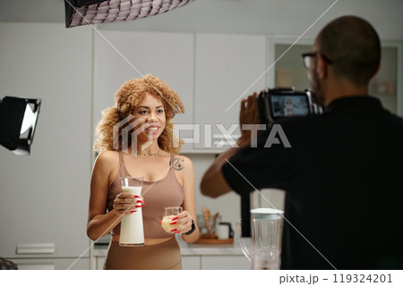 Cameraman Shooting Model For Advert 119324201