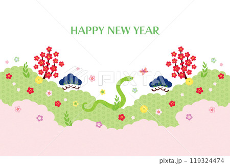 巳年-年賀状テンプレ-お2 119324474
