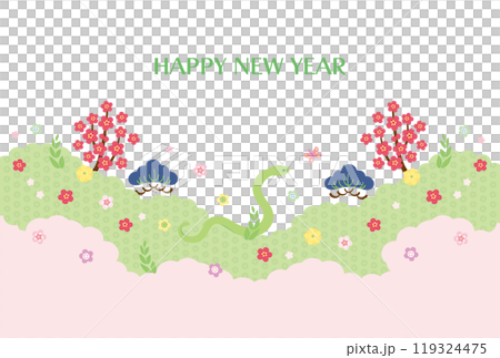 Year of the Snake - New Year's card template - O2bek 119324475