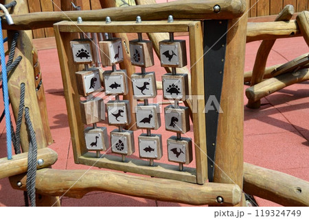 in playground differs wooden boxes 119324749