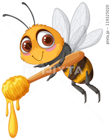 Cute Bee with Honey Dripping Cute Bee with Honey Dripping 119325020