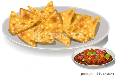 Mexican Nachos with Salsa Dip Mexican Nachos with Salsa Dip 119325024
