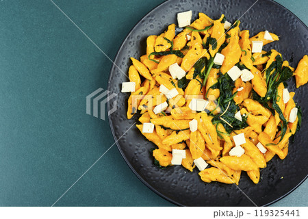 Delicious pumpkin dumplings. 119325441