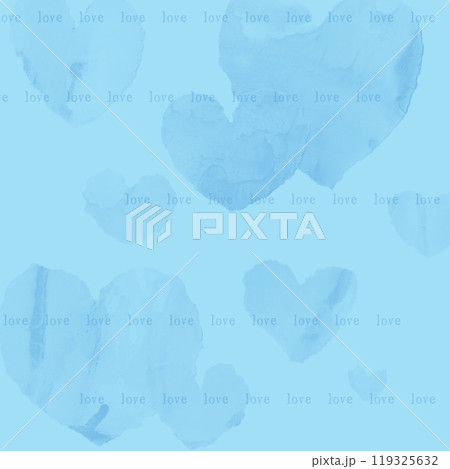 水色のハート模様のある背景デザイン 119325632