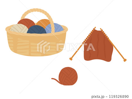 毛糸と編み物のイラスト 119326890