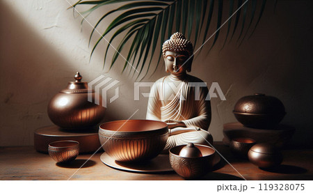 porcelain Buddha Statue, natural light porcelain Buddha Statue, natural light 119328075