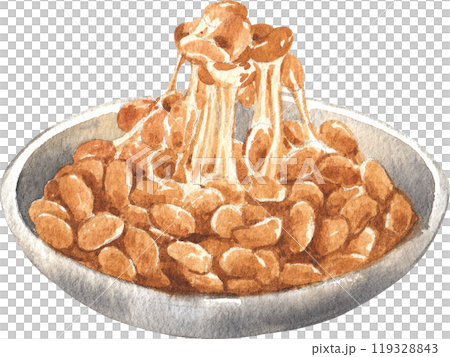 natto, hand-drawn watercolorpainting illustration 119328843