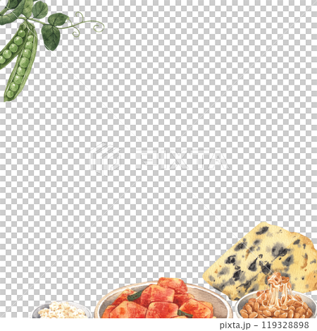 Foods with unique aromas, hand-drawn watercolor painting frame design 119328898