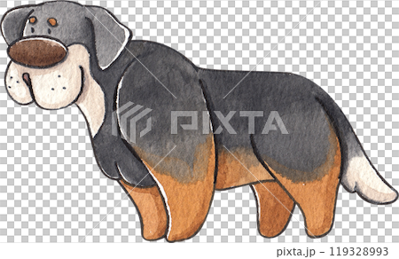 Large-sized dog, hand-drawn watercolor illustration 119328993