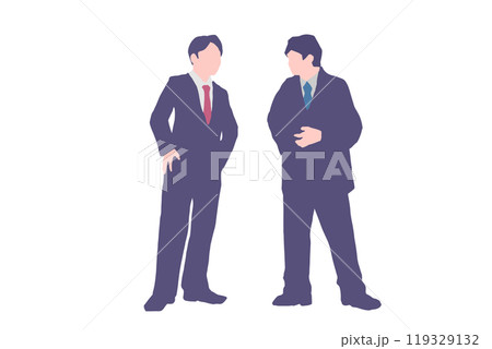 2人で話し合うスーツを着た男性 119329132