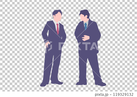2人で話し合うスーツを着た男性 119329132