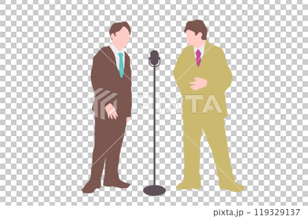 漫才を披露するお笑い芸人の男性2人 119329137