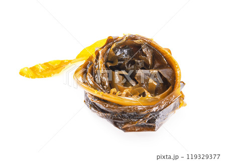 Laminaria (Kelp) Seaweed Isolated on White Background.Fresh seaweed wakame 119329377