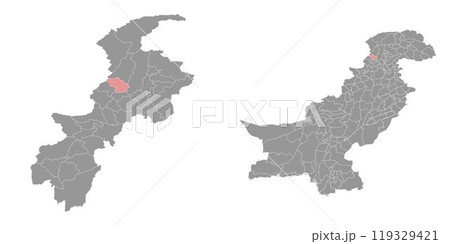 Lower Dir district map, administrative division of Pakistan. Vector illustration. Lower Dir district map, administrative division of Pakistan. Vector illustration. 119329421