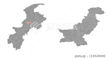 Malakand district map, administrative division of Pakistan. Vector illustration. 119329440