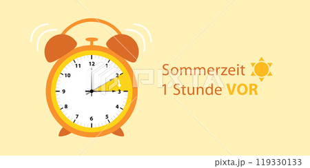 ringing alarm clock switch to summer time vector illustration 119330133