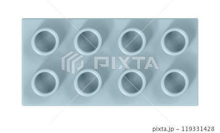 Pastel Blue Lego Block Isolated on a White Background. Close Up View of a Plastic Children Game Brick for Constructors, Top View. High Quality 3D Rendering with a Work Path. 8K Ultra HD, 7680x4320 Pastel Blue Lego Block Isolated on a White Background. Close Up View of a Plastic Children Game Brick for Constructors, Top View. High Quality 3D Rendering with a Work Path. 8K Ultra HD, 7680x4320 119331428
