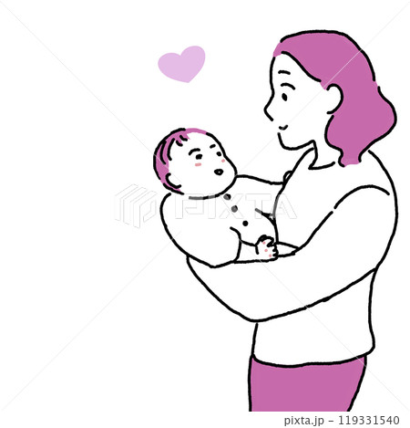 赤ちゃんを抱っこする女性 赤ちゃんを抱っこする女性 119331540