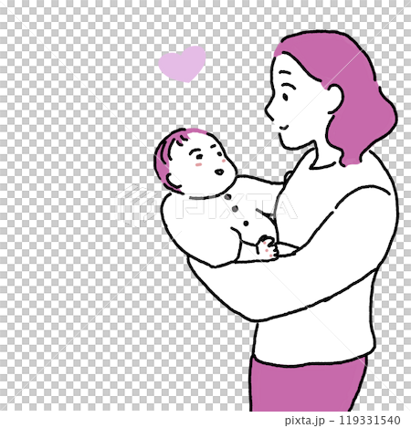 赤ちゃんを抱っこする女性 赤ちゃんを抱っこする女性 119331540