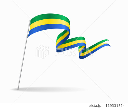 Gabon flag wavy background layout. Vector illustration. 119331824