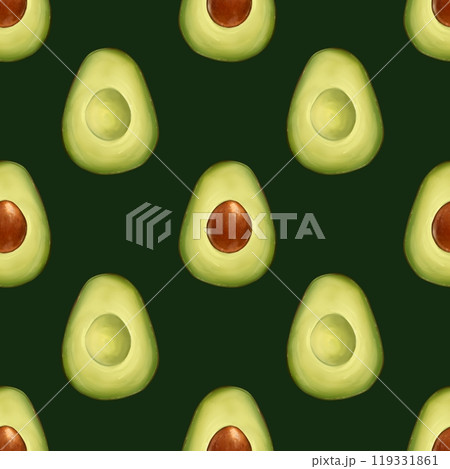 Seamless pattern with avocado. Food background. Design for wrapping paper, cards, textile and etc. 119331861