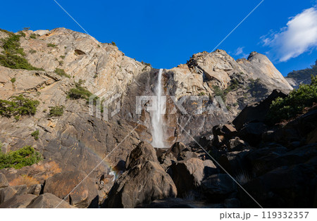 Sunny view of the Bridal Veil in Yosemite National Park Sunny view of the Bridal Veil in Yosemite National Park 119332357