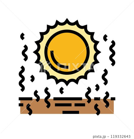heatwave weather natural phenomena color icon vector illustration 119332643
