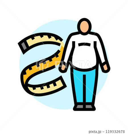 obesity man disease color icon vector illustration 119332678
