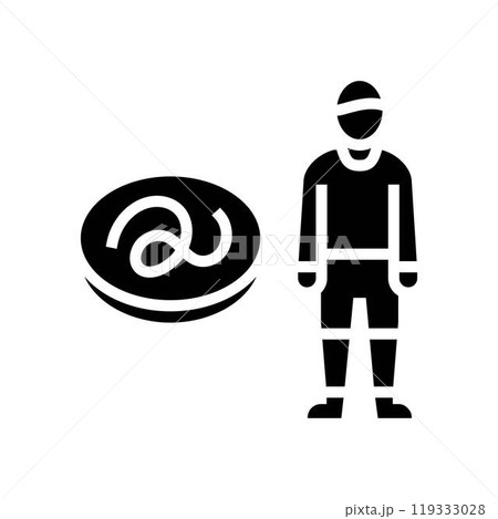 kid boy helminth worm glyph icon vector illustration 119333028