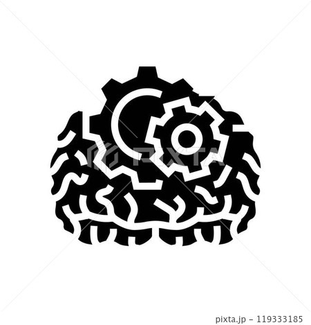 gears brainstorm glyph icon vector illustration 119333185