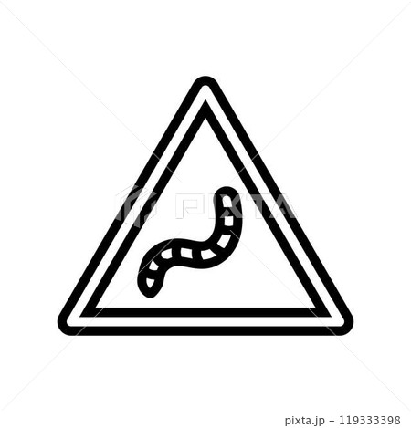 warning symbol worm parasite line icon vector illustration warning symbol worm parasite line icon vector illustration 119333398