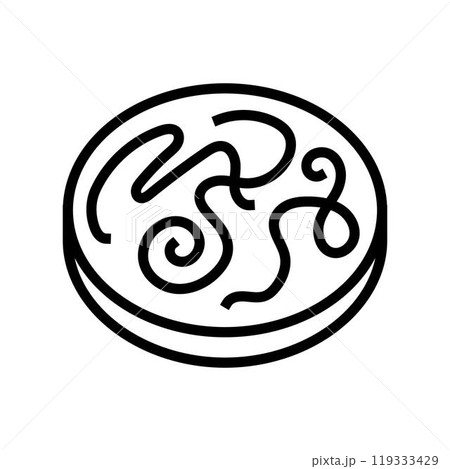 helminth worm parasite line icon vector illustration 119333429
