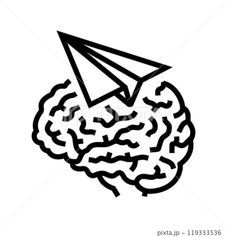 paper plane brainstorm line icon vector illustration 119333536