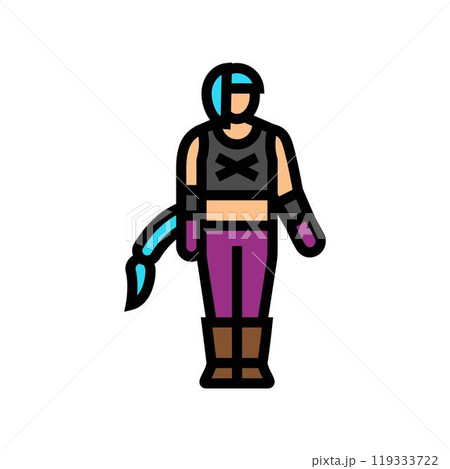 video game cosplay female color icon vector illustration 119333722