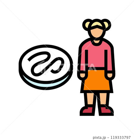 kid girl helminth worm color icon vector illustration kid girl helminth worm color icon vector illustration 119333797