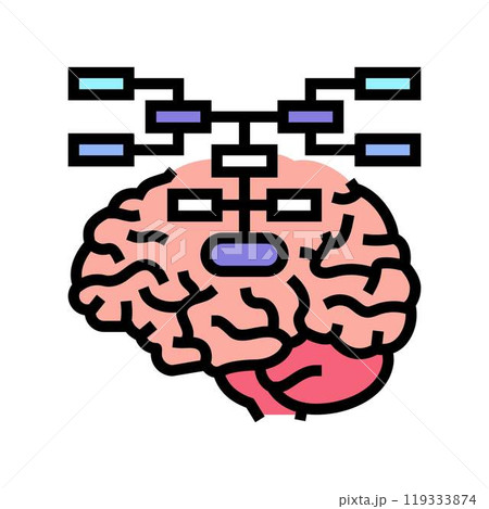 mind map brainstorm color icon vector illustration 119333874