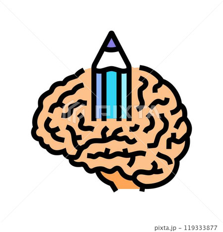 pencil brainstorm color icon vector illustration 119333877